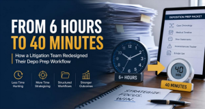 From 6 Hours to 40 Minutes: How a Litigation Team Redesigned Their Depo Prep Workflow
